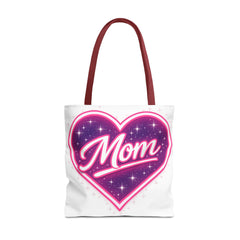 Cosmic Heart Mom Signature AOP Tote — Vibrant Galaxy Print Bag