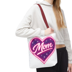 Cosmic Heart Mom Signature AOP Tote — Vibrant Galaxy Print Bag