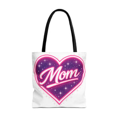 Cosmic Heart Mom Signature AOP Tote — Vibrant Galaxy Print Bag