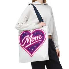 Cosmic Heart Mom Signature AOP Tote — Vibrant Galaxy Print Bag