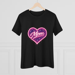 Glowing Heart "Mom" Graphic T-Shirt — Premium Celestial Cotton Tee