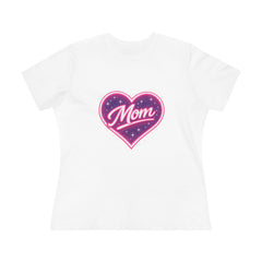 Glowing Heart "Mom" Graphic T-Shirt — Premium Celestial Cotton Tee