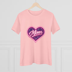 Glowing Heart "Mom" Graphic T-Shirt — Premium Celestial Cotton Tee