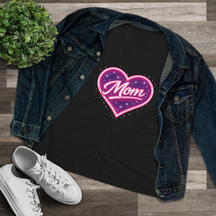Glowing Heart "Mom" Graphic T-Shirt — Premium Celestial Cotton Tee