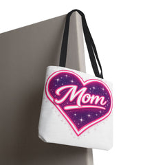 Cosmic Heart Mom Signature AOP Tote — Vibrant Galaxy Print Bag