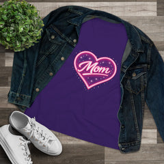 Glowing Heart "Mom" Graphic T-Shirt — Premium Celestial Cotton Tee