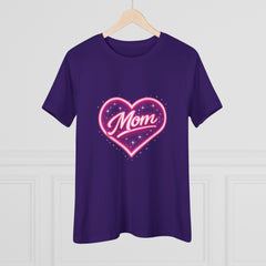 Glowing Heart "Mom" Graphic T-Shirt — Premium Celestial Cotton Tee