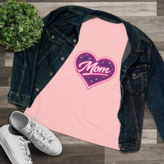 Glowing Heart "Mom" Graphic T-Shirt — Premium Celestial Cotton Tee