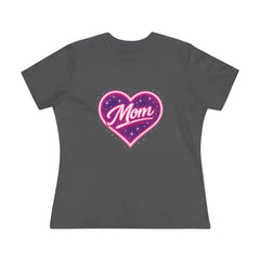 Glowing Heart "Mom" Graphic T-Shirt — Premium Celestial Cotton Tee