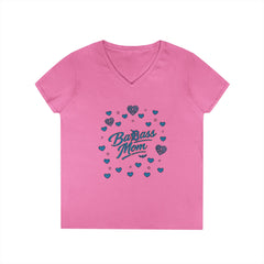 Badass Mom: Detroit Edition V-Neck — Premium Motor City Cotton Tee
