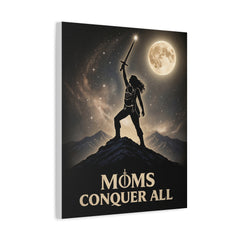 Moms Conquer All: Warrior Mother Premium Matte Canvas Wall Art