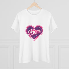 Glowing Heart "Mom" Graphic T-Shirt — Premium Celestial Cotton Tee