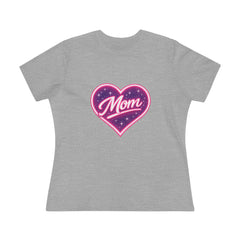 Glowing Heart "Mom" Graphic T-Shirt — Premium Celestial Cotton Tee
