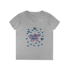 Badass Mom: Detroit Edition V-Neck — Premium Motor City Cotton Tee
