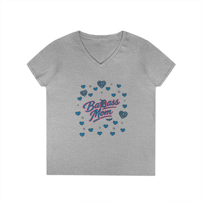 Badass Mom: Detroit Edition V-Neck — Premium Motor City Cotton Tee