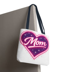 Cosmic Heart Mom Signature AOP Tote — Vibrant Galaxy Print Bag