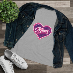 Glowing Heart "Mom" Graphic T-Shirt — Premium Celestial Cotton Tee