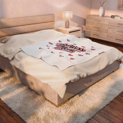 The "Badass Mom" Signature Velveteen Blanket — Premium Plush Retro Throw