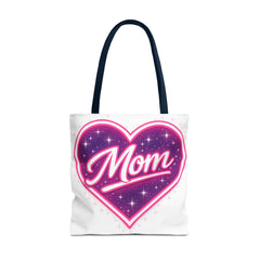 Cosmic Heart Mom Signature AOP Tote — Vibrant Galaxy Print Bag