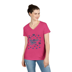 Badass Mom: Detroit Edition V-Neck — Premium Motor City Cotton Tee