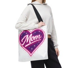 Cosmic Heart Mom Signature AOP Tote — Vibrant Galaxy Print Bag