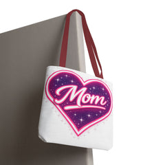 Cosmic Heart Mom Signature AOP Tote — Vibrant Galaxy Print Bag