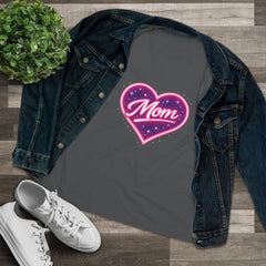 Glowing Heart "Mom" Graphic T-Shirt — Premium Celestial Cotton Tee