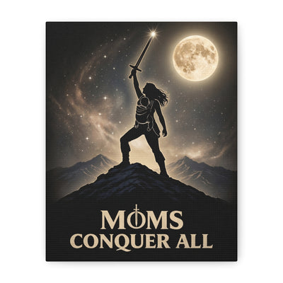 Moms Conquer All: Warrior Mother Premium Matte Canvas Wall Art