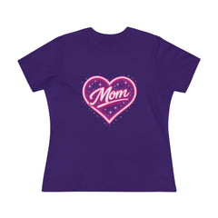 Glowing Heart "Mom" Graphic T-Shirt — Premium Celestial Cotton Tee