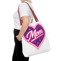 Cosmic Heart Mom Signature AOP Tote — Vibrant Galaxy Print Bag