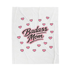 The "Badass Mom" Signature Velveteen Blanket — Premium Plush Retro Throw