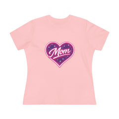 Glowing Heart "Mom" Graphic T-Shirt — Premium Celestial Cotton Tee