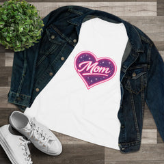 Glowing Heart "Mom" Graphic T-Shirt — Premium Celestial Cotton Tee