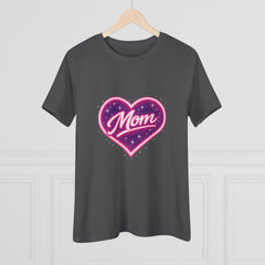 Glowing Heart "Mom" Graphic T-Shirt — Premium Celestial Cotton Tee