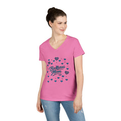 Badass Mom: Detroit Edition V-Neck — Premium Motor City Cotton Tee
