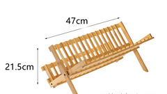 Double Bamboo Compact Dish Rack