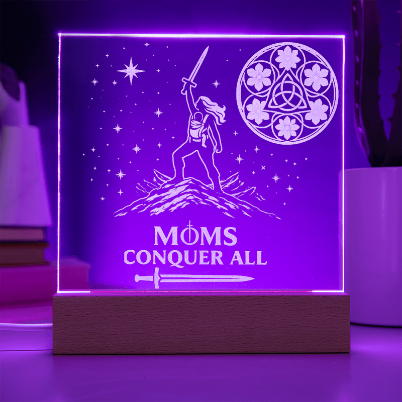 Moms Conquer All - Warrior Mom LED Night Light